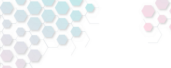 Wall Mural - soft blue and pink gradient honeycomb design for medical, technology, science, healthcare, ui templa