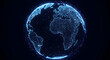 © Stargazerstd - Digital globe depicting global network connection and communication against dark background