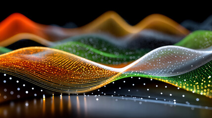 Wall Mural - dynamic data stream: a visually captivating representation of data flow with undulating, multicolore