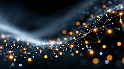 Wall Mural - digital network: an intricate, abstract representation of interconnected data streams, pulsating wit