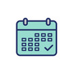 © Tatiana - Marked-Date Icon calendar symbol in flat design with check mark