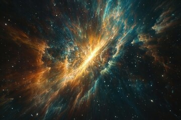 Wall Mural - colors of deep space reveal glowing stars and vibrant nebula swirling harmoniously in the cosmos, sp