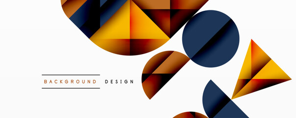Leinwandbilder - Abstract geometric shapes overlap, creating vibrant color gradients. Modern design elements suggest dynamic composition, suitable for backgrounds.