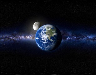 earth, moon, and milky way (1)
