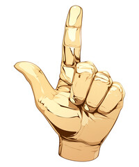 Poster - Polished bronze hand like symbol fine detail shiny metallic gesture isolated Polished bronze hand like symbol with fine detail