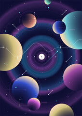 Wall Mural - elegant universe-inspired template with subtle space elements. perfect for modern presentation visua