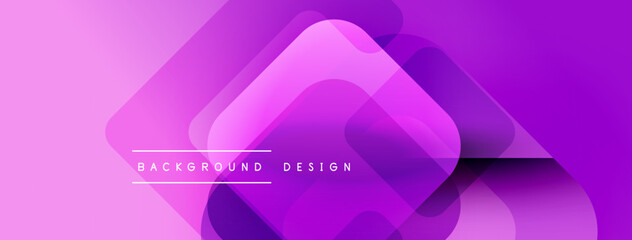 Poster - Abstract geometric shapes overlap, creating vibrant purple gradients. Modern design suitable for banners, presentations, websites.