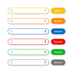 Wall Mural - various search bar templates. internet browser engine with search box, address bar and text field. u