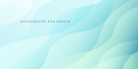 Poster - Abstract wave color minimalistic background. Blue green gradient smooth design. Artwork modern wavy flowing pattern for presentation, web, banner, wallpaper or template
