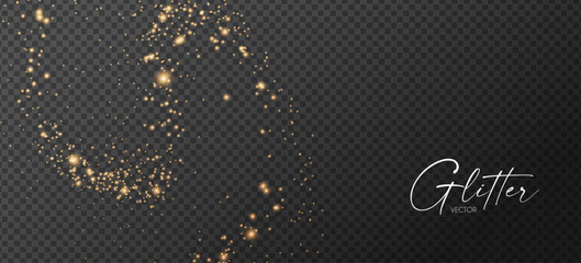 Wall Mural - gold glitter transparent effect. elegant luxury gold dust. shining light effect. golden dust