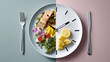© Karen - Intermittent fasting concept with food clock