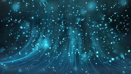 Wall Mural - abstract blue background with shimmering lights creating a dynamic wave effect, ideal for digital de