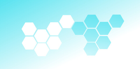 Wall Mural - Health care innovation concept. Horizontal header web banner.Modern health care or medical background design. Abstract geometric background with hexagon shapes for medicine, science, chemistry.