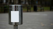 © Bayu Tri Nugroho - Blank label on stainless steel public ashtray outdoor park mockup