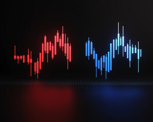 Wall Mural - abstract blue sound wave vector illustration with a digital equalizer graph design
