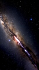 Wall Mural - Panoramic view of the Milky Way galaxy with radiant nebulae and countless stars streaking across the dark night sky, cosmic awe