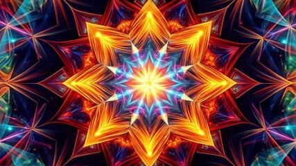 Wall Mural - Mesmerizing kaleidoscopic animation of vibrant colors and intricate patterns