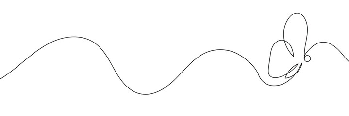 Wall Mural - butterfly in one continuous line drawing. beautiful flying moth for wellbeing beauty or spa salon lo