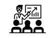 © MUHAMMAD MUJIBUR - Business Training and Presentation Icon – Teacher Explaining Growth Chart to Audience Vector
