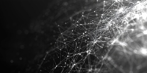 Fototapete - abstract dot and line network connection for use as technology or science background