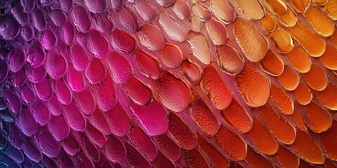 Fototapete - A detailed view of a multi-color gradient shifting from orange to pink to violet, where the vivid hues create a striking and dynamic pattern.