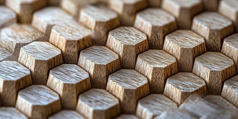 Leinwandbilder - Macro shot of interlocking hexagons showcasing clean lines and smooth transitions, perfect for sleek geometric designs.