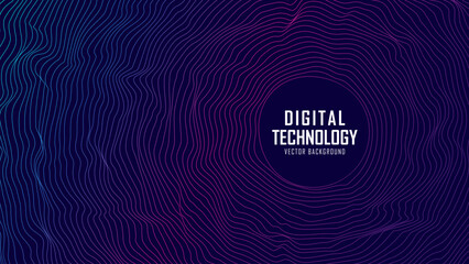 Fototapete - Abstract futuristic moving line particles technology background. Cyber big data flow particles. Concept of Artificial Intelligence. Big Data and deep learning. Vector illustration.