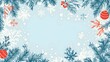 © Jojo* - Festive winter design with snowflakes and pine branches.