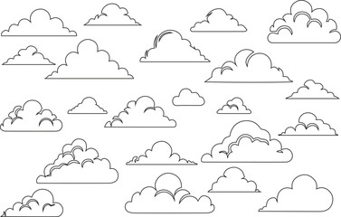 clouds vector outlines for architectural elevation