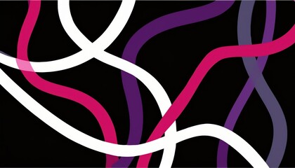 Wall Mural - vibrant abstract neon line pattern on black background for modern web design, tech branding, and dig