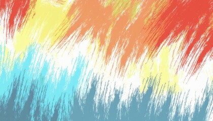 Wall Mural - vibrant abstract digital painting with fiery red, orange, yellow, and cool teal brushstrokes blendin