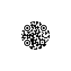 Circle QR code editable vector