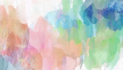 Poster - soft pastel watercolor texture with abstract rainbow gradient brushstrokes and canvas grain, ideal for web design, invitation background, branding element, or digital art overlay

