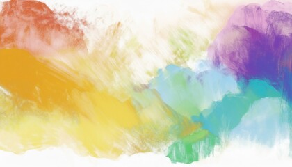 Poster -  vibrant abstract mountain landscape in pastel tones with watercolor brush texture for web design, branding, background, or modern print media use