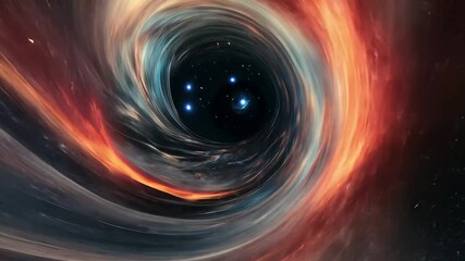 Wall Mural - cosmic swirl of nebulae surrounding a striking black hole in deep space, a cosmic swirl of nebulae a