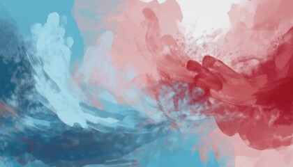 Aufkleber -  vibrant abstract usa inspired red white and blue digital painting for web design, print, or branding with dynamic brush textures and patriotic color composition