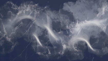 Aufkleber - ethereal white particle stream on deep navy background for abstract art print, digital wallpaper, web design, branding element, or motion inspired minimalist composition


