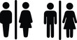 © creatix - Male and female toilet signs and gender symbols in solid black for restroom identification and public signage