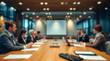 © miracle - Defocused board of directors meeting blurred background