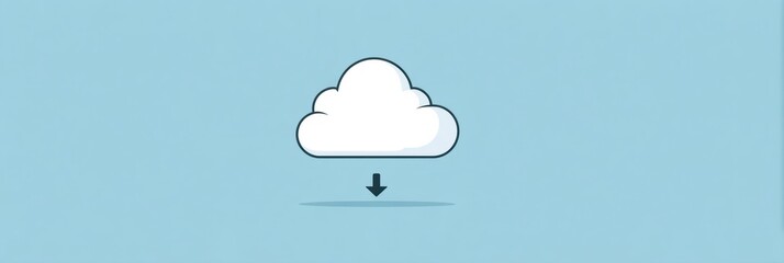 Aufkleber - Cloud Graphic Featuring Upload Bar Stuck on the Left Margin With Clear Blue Background During Digital Data Transfer