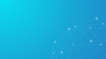 Leinwandbilder - Technology blue background. Dots connected by lines. Abstract wave. Minimalist mesh. Abstract polygonal shape.