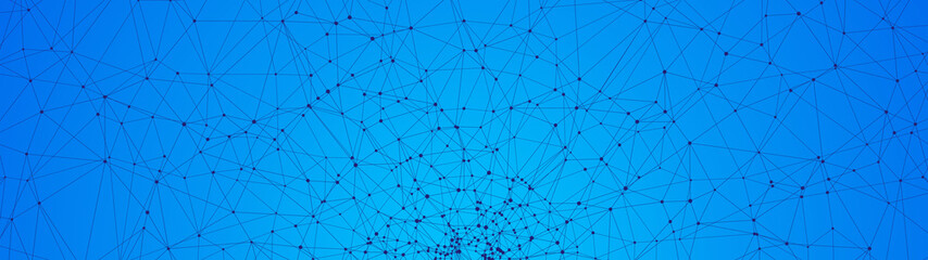 Leinwandbilder - Technology abstract background. Dots connected by lines. Minimalist mesh backdrop. Abstract polygonal radial shape. Plexus circles.