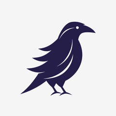 Aufkleber - Modern black raven logo design featuring a sleek vector illustration ideal for creative projects and branding needs in various industries