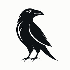 Aufkleber - Modern black raven logo design featuring a sleek vector illustration ideal for creative projects and branding needs in various industries