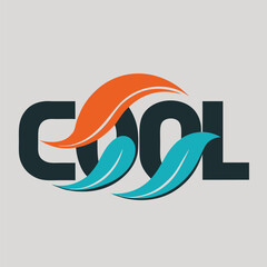 Aufkleber - Creative vector illustration featuring a logo design with smooth flowing elements and modern typography showcasing the word cool
