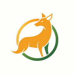 Aufkleber - Stylized wolf logo design featuring a dynamic outline and vibrant colors suitable for branding and graphic design applications