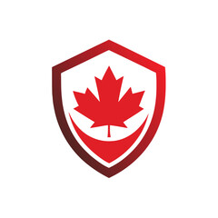 Poster - Vector illustration of a stylized maple leaf emblem featuring modern design elements and a vibrant color scheme, suitable for various branding needs and graphic applications