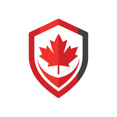 Poster - Vector illustration of a stylized maple leaf emblem featuring modern design elements and a vibrant color scheme, suitable for various branding needs and graphic applications