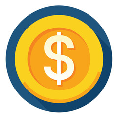 Poster - Vector illustration featuring a circular logo with a dollar sign, designed for financial themes in marketing and branding projects