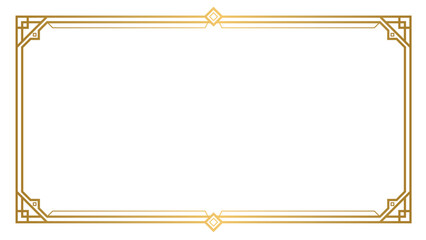 Aufkleber - Luxury art deco gold frame background vector. Abstract geometric frame. Use for wedding invitation, cover, VIP card, gala, print, poster, packaging, wallpaper.